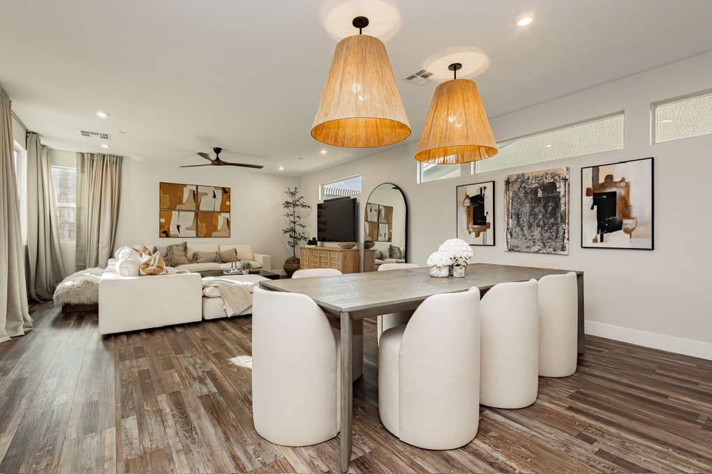 Warm and inviting living space inside Harmony House